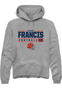 Kellen Francis Rally Mens Graphite Illinois Fighting Illini NIL Stacked Box Hooded Sweatshirt