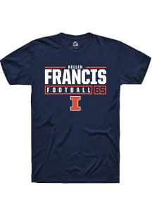 Kellen Francis Navy Blue Illinois Fighting Illini NIL Stacked Box Short Sleeve T Shirt