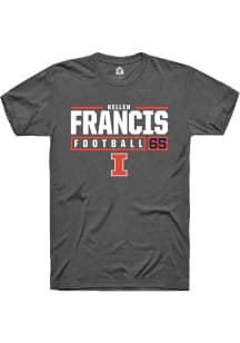 Kellen Francis Dark Grey Illinois Fighting Illini NIL Stacked Box Short Sleeve T Shirt