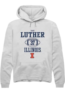 Sage Luther Rally Mens White Illinois Fighting Illini NIL Sport Icon Hooded Sweatshirt