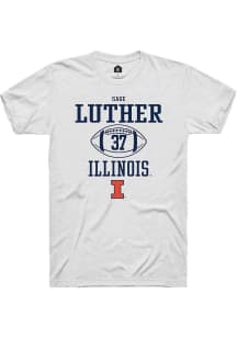 Sage Luther White Illinois Fighting Illini NIL Sport Icon Short Sleeve T Shirt