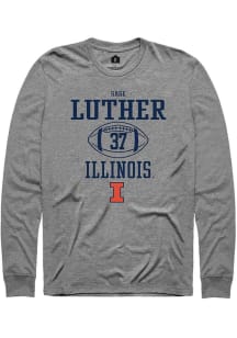 Sage Luther Rally Mens Graphite Illinois Fighting Illini NIL Sport Icon Tee