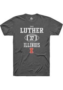 Sage Luther Dark Grey Illinois Fighting Illini NIL Sport Icon Short Sleeve T Shirt