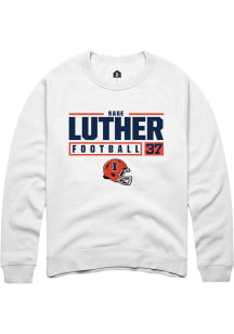 Sage Luther Rally Mens White Illinois Fighting Illini NIL Stacked Box Crew Sweatshirt