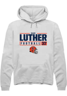 Sage Luther Rally Mens White Illinois Fighting Illini NIL Stacked Box Hooded Sweatshirt