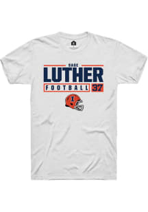 Sage Luther White Illinois Fighting Illini NIL Stacked Box Short Sleeve T Shirt