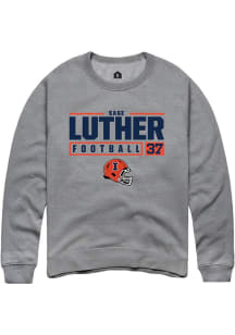 Sage Luther Rally Mens Graphite Illinois Fighting Illini NIL Stacked Box Crew Sweatshirt