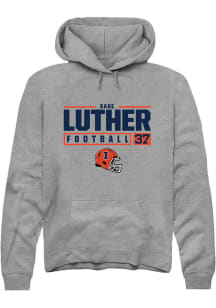 Sage Luther Rally Mens Graphite Illinois Fighting Illini NIL Stacked Box Hooded Sweatshirt