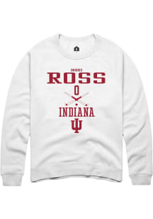 Brooke Ross Rally Mens White Indiana Hoosiers NIL Sport Icon Crew Sweatshirt