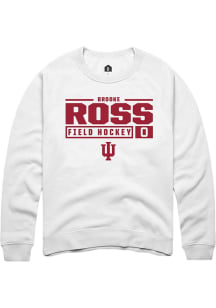 Brooke Ross Rally Mens White Indiana Hoosiers NIL Stacked Box Crew Sweatshirt