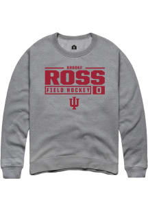 Brooke Ross Rally Mens Graphite Indiana Hoosiers NIL Stacked Box Crew Sweatshirt