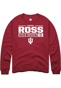 Brooke Ross Rally Mens Red Indiana Hoosiers NIL Stacked Box Crew Sweatshirt