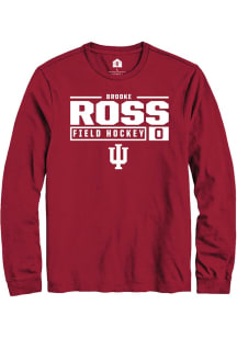 Brooke Ross Rally Mens Red Indiana Hoosiers NIL Stacked Box Tee