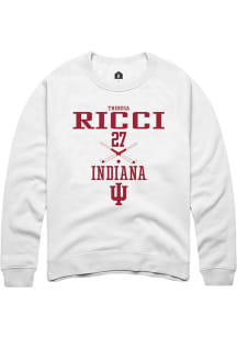 Theresa Ricci Rally Mens White Indiana Hoosiers NIL Sport Icon Crew Sweatshirt