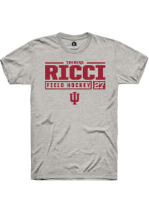 Theresa Ricci Ash Indiana Hoosiers NIL Stacked Box Short Sleeve T Shirt