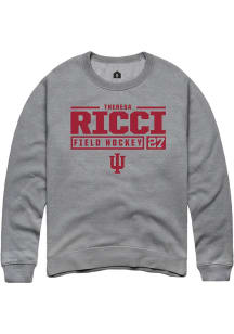 Theresa Ricci Rally Mens Graphite Indiana Hoosiers NIL Stacked Box Crew Sweatshirt