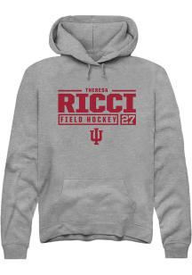 Theresa Ricci Rally Mens Graphite Indiana Hoosiers NIL Stacked Box Hooded Sweatshirt