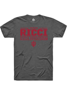 Theresa Ricci Dark Grey Indiana Hoosiers NIL Stacked Box Short Sleeve T Shirt