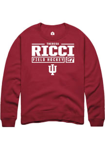 Theresa Ricci Rally Mens Red Indiana Hoosiers NIL Stacked Box Crew Sweatshirt