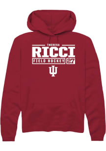 Theresa Ricci Rally Mens Red Indiana Hoosiers NIL Stacked Box Hooded Sweatshirt