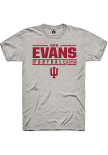 Drew Evans Ash Indiana Hoosiers NIL Stacked Box Short Sleeve T Shirt