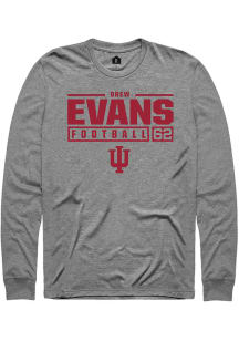 Drew Evans Rally Mens Graphite Indiana Hoosiers NIL Stacked Box Tee