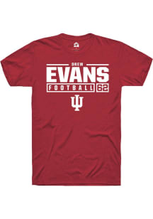 Drew Evans Red Indiana Hoosiers NIL Stacked Box Short Sleeve T Shirt