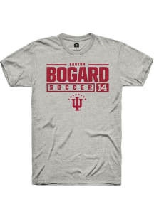 Easton Bogard Ash Indiana Hoosiers NIL Stacked Box Short Sleeve T Shirt