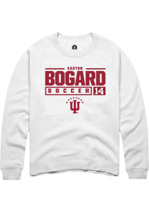 Easton Bogard Rally Mens White Indiana Hoosiers NIL Stacked Box Crew Sweatshirt