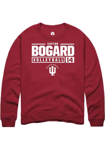 Easton Bogard Rally Mens Red Indiana Hoosiers NIL Stacked Box Crew Sweatshirt