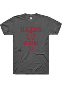 JT Harms Dark Grey Indiana Hoosiers NIL Sport Icon Short Sleeve T Shirt