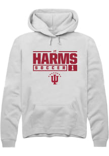 JT Harms Rally Mens White Indiana Hoosiers NIL Stacked Box Hooded Sweatshirt