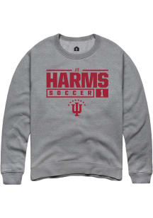 JT Harms Rally Mens Graphite Indiana Hoosiers NIL Stacked Box Crew Sweatshirt