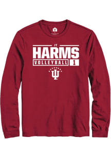 JT Harms Rally Mens Red Indiana Hoosiers NIL Stacked Box Tee