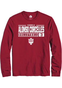 Candela Alonso Corcelles Rally Mens Red Indiana Hoosiers NIL Stacked Box Tee