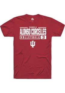 Candela Alonso Corcelles Red Indiana Hoosiers NIL Stacked Box Short Sleeve T Shirt