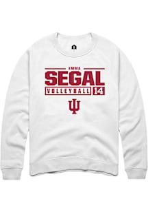 Emma Segal  Rally Indiana Hoosiers Mens White NIL Stacked Box Long Sleeve Crew Sweatshirt