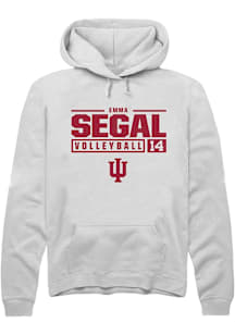 Emma Segal  Rally Indiana Hoosiers Mens White NIL Stacked Box Long Sleeve Hoodie