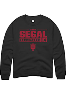Emma Segal  Rally Indiana Hoosiers Mens Black NIL Stacked Box Long Sleeve Crew Sweatshirt