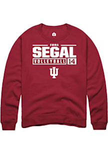 Emma Segal  Rally Indiana Hoosiers Mens Red NIL Stacked Box Long Sleeve Crew Sweatshirt