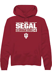 Emma Segal  Rally Indiana Hoosiers Mens Red NIL Stacked Box Long Sleeve Hoodie