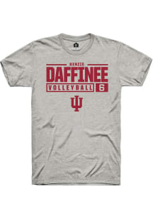 kenzie daffinee Ash Indiana Hoosiers NIL Stacked Box Short Sleeve T Shirt