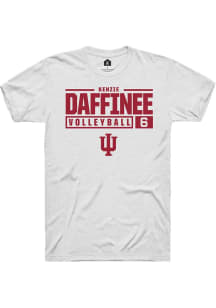 kenzie daffinee White Indiana Hoosiers NIL Stacked Box Short Sleeve T Shirt