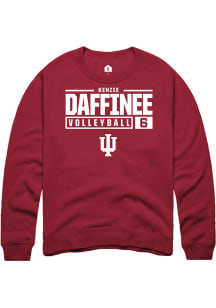 kenzie daffinee Rally Mens Red Indiana Hoosiers NIL Stacked Box Crew Sweatshirt