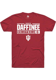 kenzie daffinee Red Indiana Hoosiers NIL Stacked Box Short Sleeve T Shirt