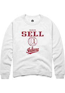 Madilyn Sell  Rally Indiana Hoosiers Mens White NIL Sport Icon Long Sleeve Crew Sweatshirt