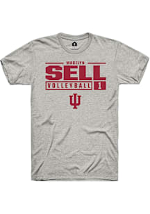 Madilyn Sell  Indiana Hoosiers Ash Rally NIL Stacked Box Short Sleeve T Shirt