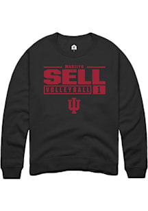 Madilyn Sell  Rally Indiana Hoosiers Mens Black NIL Stacked Box Long Sleeve Crew Sweatshirt