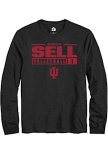 Madilyn Sell  Indiana Hoosiers Black Rally NIL Stacked Box Long Sleeve T Shirt