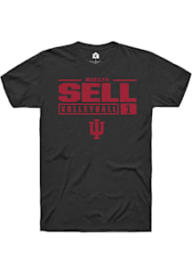 Madilyn Sell  Indiana Hoosiers Black Rally NIL Stacked Box Short Sleeve T Shirt